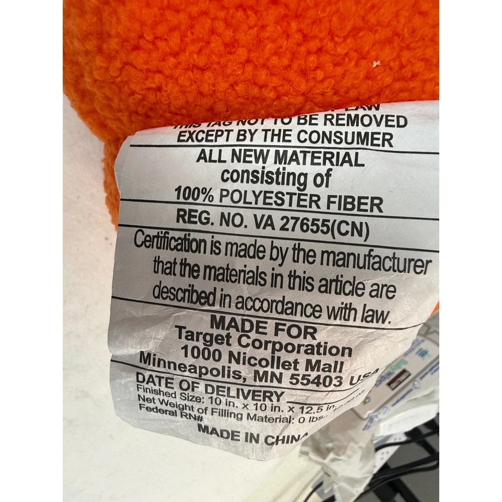 Target Hyde and Eek Toss Pillow 10x12.5 Orange Jack-O-Lantern Sherpa Plush 2025